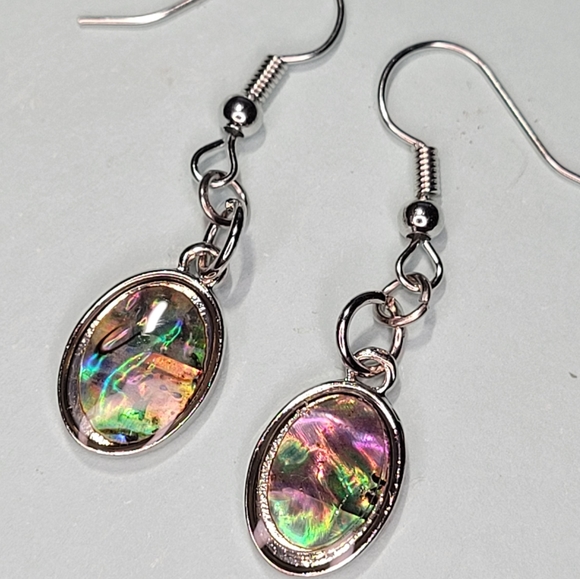 🤍3/$30 Abalone Shell Silver Plated Dangle Earrings - Picture 2 of 3